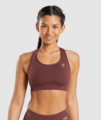 Staniki Sportowe Damskie Gymshark Essential Racer Back Różowe Brązowe | PL 2878OKI